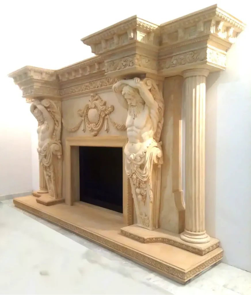 Cauciuc siliconic pentru turnare marmura lichida 9 Semineu realizat din marmura lichida piatra lichida si turnat in matrita din cauciuc poliuretanic A25