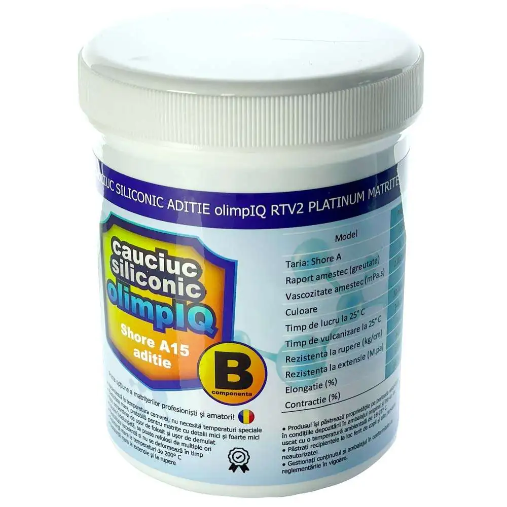 Cauciuc Siliconic Aditie shore A15 olimpIQ, RTV2 platinum matrite, kit 2kg 3 Cauciuc Siliconic Aditie shore A15 olimpIQ, RTV2 platinum matrite, kit 2kg